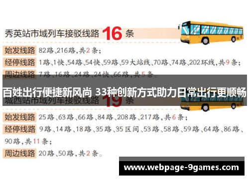百姓出行便捷新风尚 33种创新方式助力日常出行更顺畅
